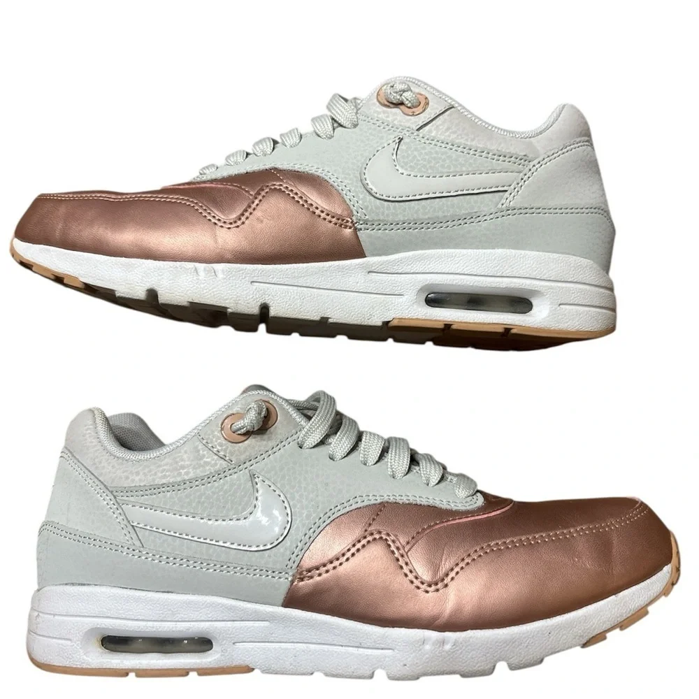 Nike Womens Air Max 1 Ultra SE Rose Gold Metallic Toe Athletic Shoes VGUC